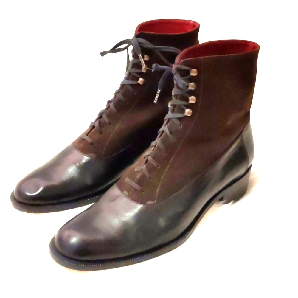 Henry Cuir for Barney's Brown/Black Suede Boots